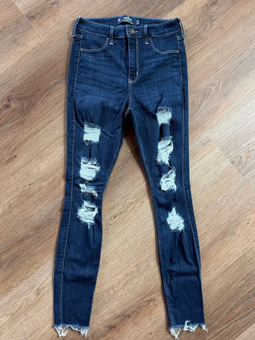 Hollister Ripped Dark Blue Skinny Jeans